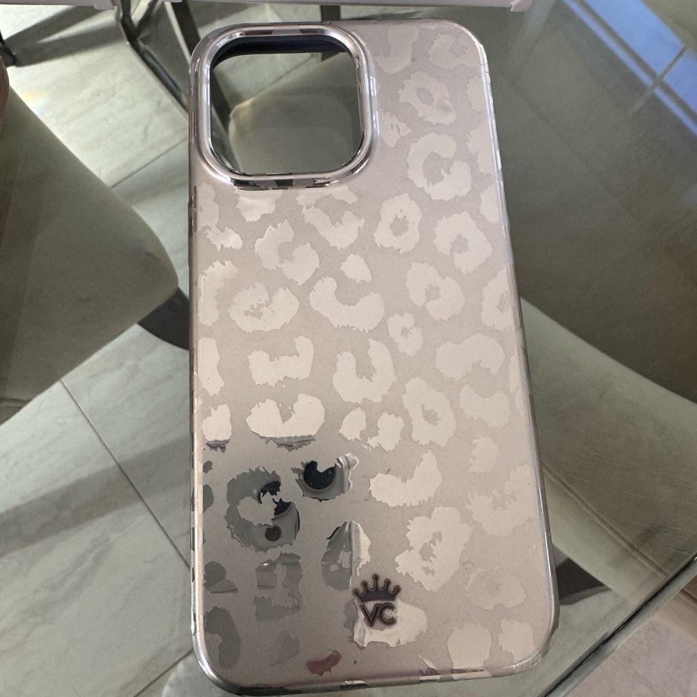 Velvet Caviar Silver Leopard IPhone 15 pro max Case